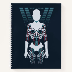 Westworld   Android Skeleton Over Logo Notitieboek
