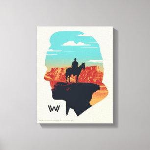 Westworld   dr. Ford Silhouette of Man in Black Canvas Afdruk