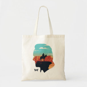 Westworld dr. Ford Silhouette of Man in Black Tote Bag