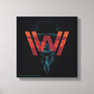 Westworld   Het Man in zwarte Logo grafische kaart Canvas Afdruk