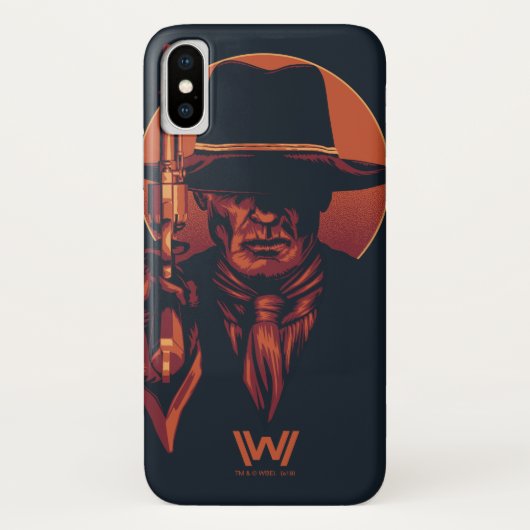 Westworld | Man in zwart-wit met revolver Case-Mate iPhone Case (Achterkant)
