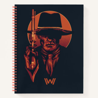 Westworld | Man in zwart-wit met revolver Notitieboek