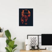 Westworld | Man in zwart-wit met revolver Poster (Thuiskantoor)