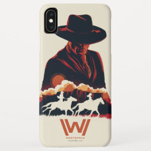 Westworld   Man in zwarte woestijn Silhouette iPhone XS Max Hoesje