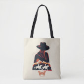Westworld | Man in zwarte woestijn Silhouette Draagtas (Voorkant)