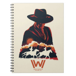 Westworld   Man in zwarte woestijn Silhouette Notitieboek