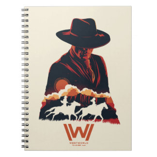Westworld | Man in zwarte woestijn Silhouette Notitieboek