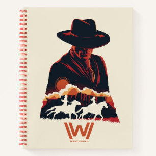 Westworld Man in zwarte woestijn Silhouette Notitieboek