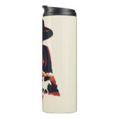 Westworld | Man in zwarte woestijn Silhouette Thermosbeker (Geroteerd rechts)