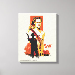 Westworld   Wyatt & Man in Black bij White Church Canvas Afdruk