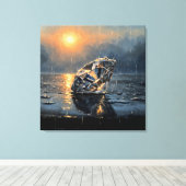 Wet Diamond - Impressionism Style Melancholy Art Canvas Afdruk (Insitu (Houten vloer))