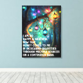 Wet inzake aantrekken Geldbebossing Quote Wealth Canvas Afdruk (Insitu (Houten vloer))