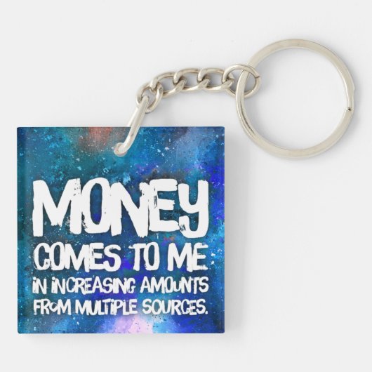 Wet inzake aantrekken Geldbebossing Quote Wealth Sleutelhanger (Achterkant)