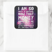 Wet inzake aantrekken Geldbebossing Quote Wealth Vierkante Sticker (Tas)