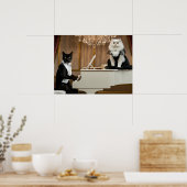 wet op de kattenpiano-lounge poster (Keuken)