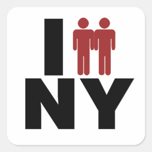 Wet op het homohuwelijk in New York Vierkante Sticker