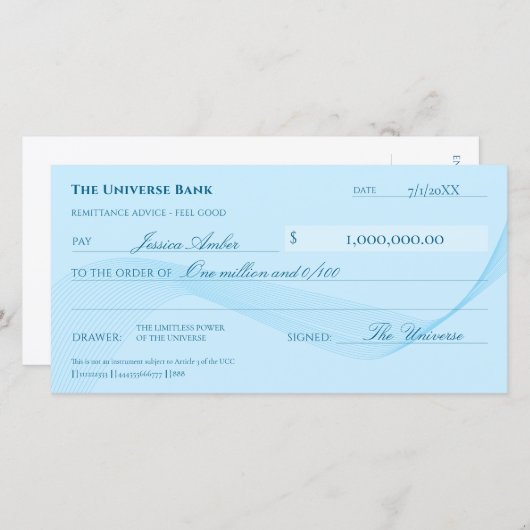 Wet van Aantrekking Elegant Blue Abundance Check (Voorkant / Achterkant)