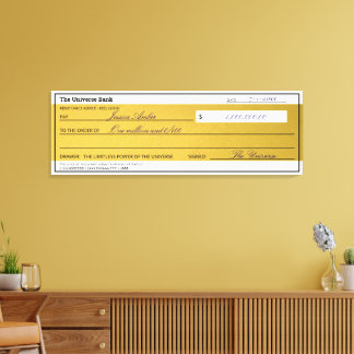 Wet van aantrekking Elegante Gouden Overvloed Cheq Canvas Afdruk
