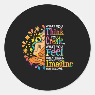 Wet van aantrekking Manifest Boeddha Meditatie Yog Ronde Sticker