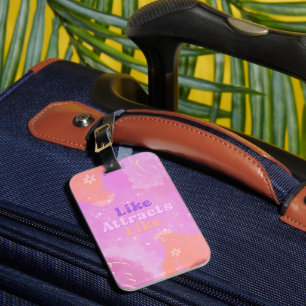 Wet van Aantrekking Motiverend Inspirerend Roze Bagagelabel