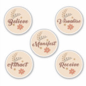 Wet van aantrekking-positieve woorden- Pack van 5 Sticker (Voorkant)