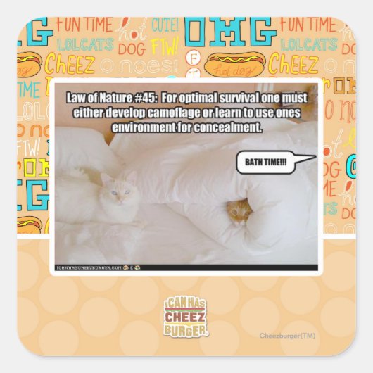 Wet van de Natuur #45 Vierkante Sticker (Voorkant)