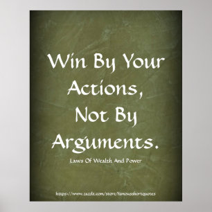 Wet Van Rijkdom Macht Win Door Je Acties Groen Poster