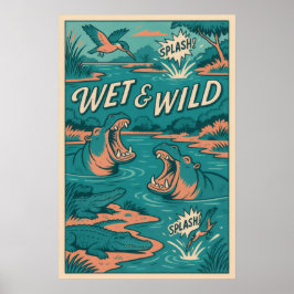 Wet & Wild River Creatures Comic Poster