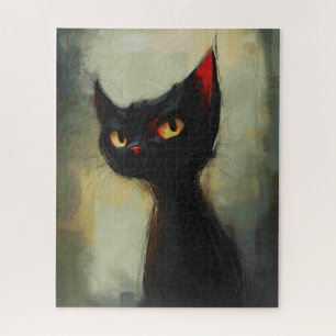 Wetende Zwarte Ninja Kat Legpuzzel