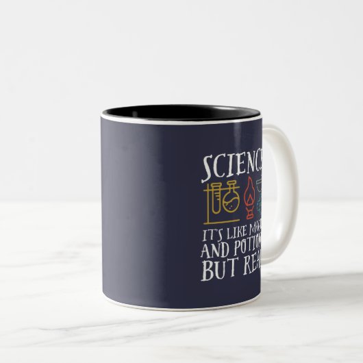 Wetenschap als Magic en Potion Geek Nerd Scientist Tweekleurige Koffiemok (Voorkant rechts)