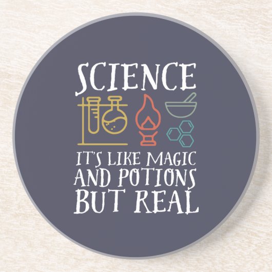 Wetenschap als Magic en Potion Geek Nerd Scientist Zandsteen Onderzetter (Voorkant)