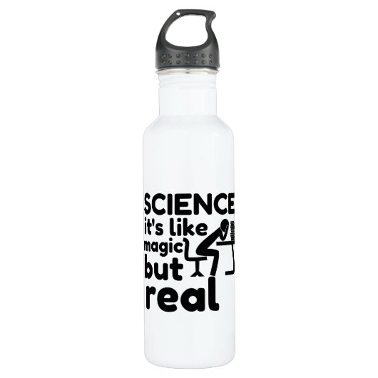 wetenschap als magie maar echt waterfles  (Voorkant)