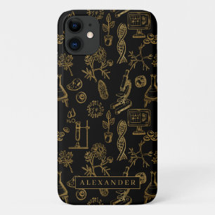 Wetenschap Biologie Kunst Goud Patroon Monogram iPhone 11 Hoesje