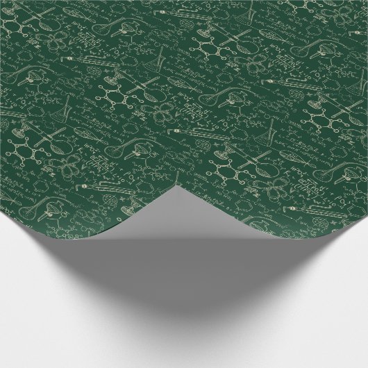Wetenschap, chemie, laboratoriumpatroon cadeaupapier (Hoek)