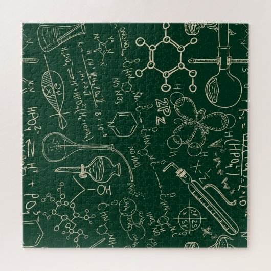 Wetenschap, chemie, laboratoriumpatroon legpuzzel (Horizontaal)