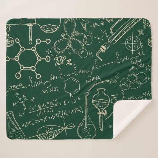 Wetenschap, chemie, laboratoriumpatroon sherpa deken (Voorkant (horizontaal))