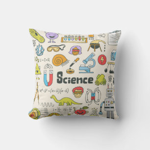 Wetenschap Doodles: Handgetekende schoolset. Kussen