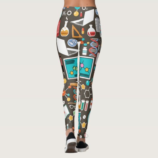 Wetenschap en scheikundepatroon comprimeren leggings (Achterkant)