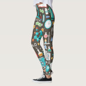 Wetenschap en scheikundepatroon comprimeren leggings (Links)
