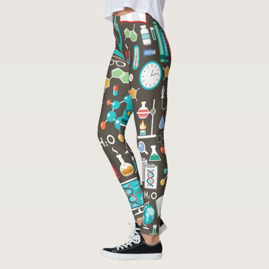 Wetenschap en scheikundepatroon comprimeren leggings (Links)