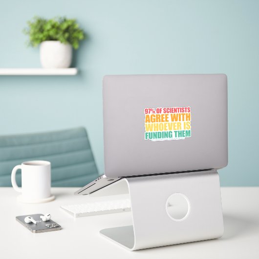 Wetenschap en statistiek sticker (Laptop op bureau)