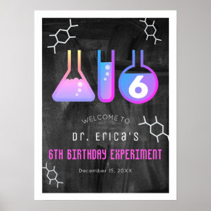 Wetenschap Experiment Chalkboard PK Verjaardag Wel Poster