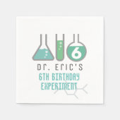 Wetenschap Experiment Groene Jongen Verjaardag Servet (Voorkant)