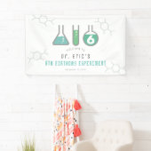 Wetenschap Experiment Groene Jongen Verjaardag Wel Spandoek (Insitu)