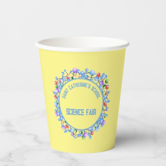 Wetenschap Fair Atomen Molecules deeltjes Aangepas Papieren Bekers (Voorkant)