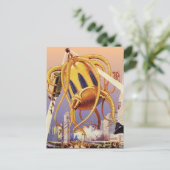 wetenschap Fiction Alien War Invasion Octopus Briefkaart (Staand voorkant)
