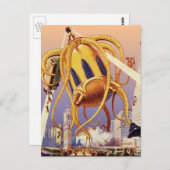 wetenschap Fiction Alien War Invasion Octopus Briefkaart (Voorkant / Achterkant)