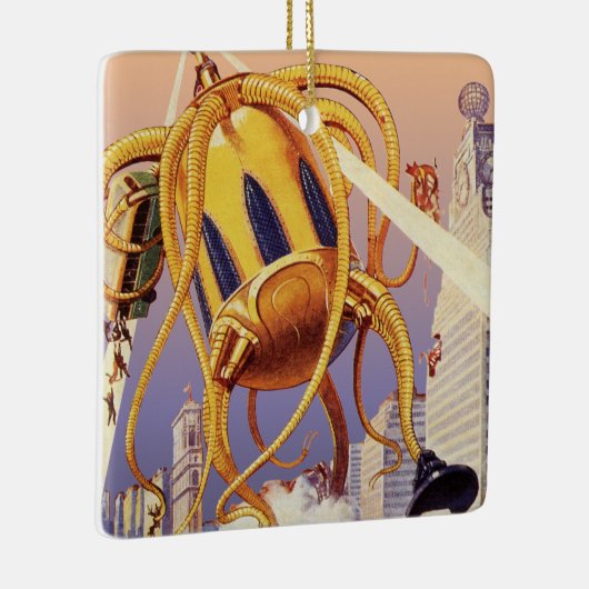 wetenschap Fiction Alien War Invasion Octopus Keramisch Ornament (Rechts)