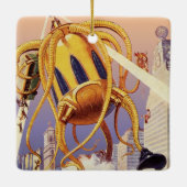 wetenschap Fiction Alien War Invasion Octopus Keramisch Ornament (Achterkant)