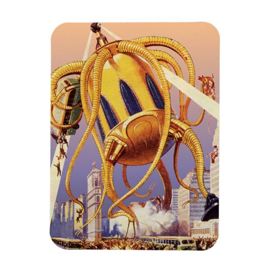 wetenschap Fiction Alien War Invasion Octopus Magneet (Verticaal)